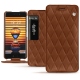 Meizu Pro 7 Plus leather case - Marron - Couture ( Nappa - Pantone 1615C ) 