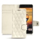 Meizu Pro 7 Plus leather case - Blanc - Couture ( Bologna - White ) 