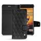 Meizu Pro 7 Plus leather case - Noir - Couture ( Nappa - Black ) 