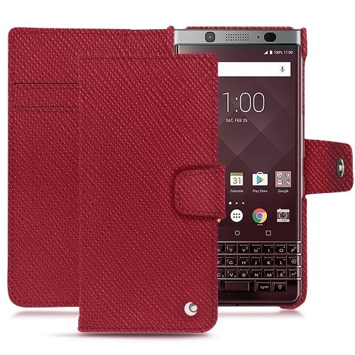 Blackberry Keyone leather caseRouge passion ( Pantone #a6192e ) 