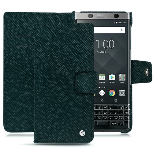 Capa em pele Blackberry Keyone Vert séduisant ( Pantone #1d3c34 ) 