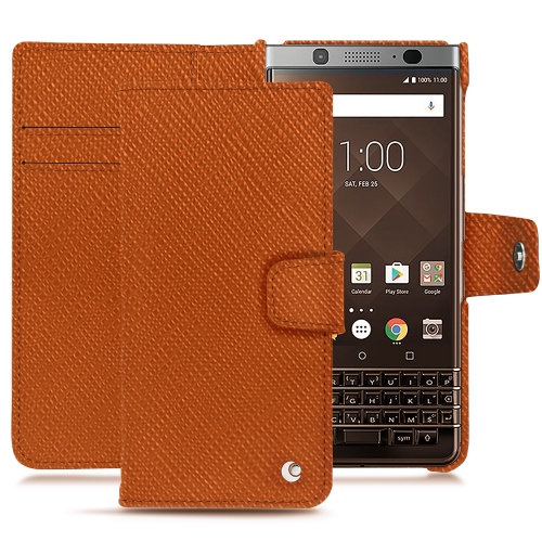 Funda de piel Blackberry Keyone Orange vibrant ( Pantone #e36b39 ) 