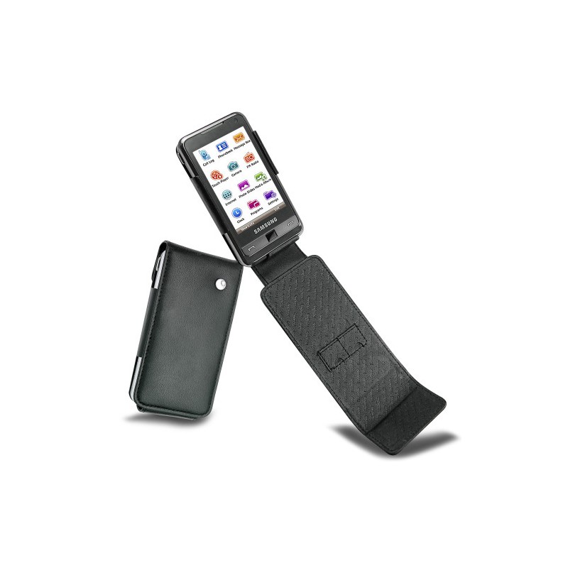 Samsung SGH-i900 Omnia  leather case - Noir ( Nappa - Black ) 
