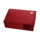 Boite de rangement pour cartes de visite - Griffe 1 - Rouge ( Nappa - Pantone 199C ) 