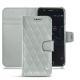 Wiko Wim leather case - Gris - Couture ( Nappa - Pantone W428C ) 