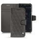 Lederschutzhülle Wiko Wim - Anthracite - Couture ( Pantone 424C ) 
