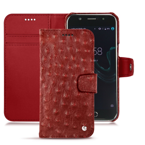 Funda de piel Wiko WimAutruche ciliegia ( Pantone #a4343a ) 