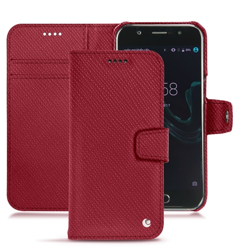 Lederschutzhülle Wiko WimRouge passion ( Pantone #a6192e ) 