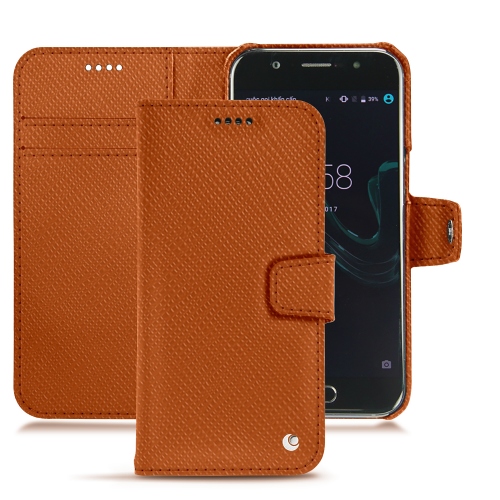 Wiko Wim leather caseOrange vibrant ( Pantone #e36b39 ) 