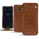 Housse cuir Wiko Wim - Marron - Couture ( Nappa - Pantone 1615C ) 