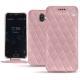 Housse cuir Wiko Wim - Rose - Couture ( Nappa - Pantone 2365C ) 