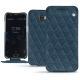 Housse cuir Wiko Wim - Indigo - Couture ( Pantone 303U ) 