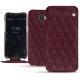 Capa em pele Wiko Wim - Lie de vin - Couture ( Pantone 5115C ) 