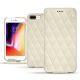 Apple iPhone 8 Plus leather case - Blanc - Couture ( Bologna - White ) 