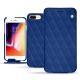 Lederschutzhülle Apple iPhone 8 Plus - Bleu océan - Couture ( Nappa - Pantone 293C ) 
