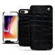 Apple iPhone 8 Plus leather case - Crocodile nero