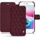 Housse cuir Apple iPhone 8 Plus - Lie de vin - Couture ( Pantone 5115C ) 