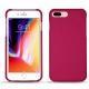 Apple iPhone 8 Plus leather cover - Rose fluo