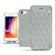 レザーケース Apple iPhone 8 - Gris - Couture ( Nappa - Pantone W428C ) 