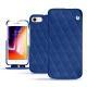 Apple iPhone 8 leather case - Bleu océan - Couture ( Nappa - Pantone 293C ) 
