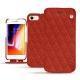 レザーケース Apple iPhone 8 - Papaye - Couture ( Pantone 180C ) 