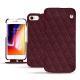 Custodia in pelle Apple iPhone 8 - Lie de vin - Couture ( Pantone 5115C ) 