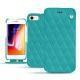 Lederschutzhülle Apple iPhone 8 - Bleu fluo - Couture