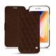 Apple iPhone 8 leather case - Châtaigne - Couture ( Pantone 476C ) 
