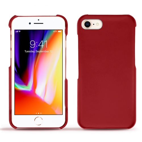 Lederschutzhülle Apple iPhone 8Rouge ( Nappa - Pantone #d50032 ) 