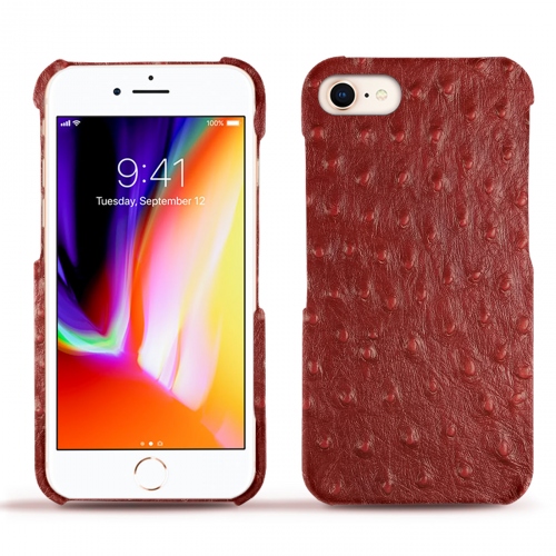 Lederschutzhülle Apple iPhone 8Autruche ciliegia ( Pantone #a4343a ) 