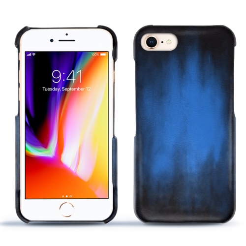 Lederschutzhülle Apple iPhone 8Bleu Patine