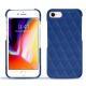 レザーケース Apple iPhone 8 - Bleu océan - Couture ( Nappa - Pantone 293C ) 