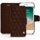 Housse cuir Apple iPhone 7 - Châtaigne - Couture ( Pantone 476C ) 