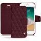 Custodia in pelle Apple iPhone 7 - Lie de vin - Couture ( Pantone 5115C ) 