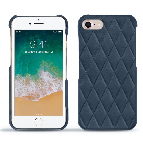 가죽 커버 Apple iPhone 7Jean vintage - Couture ( Pantone #2f414f  ) 