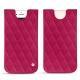 Pochette cuir Apple iPhone 7 - Rose fluo - Couture