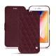 Custodia in pelle Apple iPhone 8 Plus - Lie de vin - Couture ( Pantone 5115C ) 