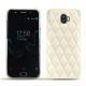Wiko Wim leather cover - Blanc - Couture ( Bologna - White ) 