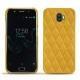 Coque cuir Wiko Wim - Jaune soulèu - Couture