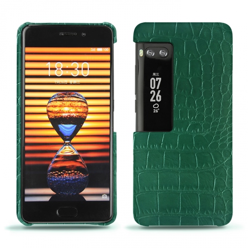 Capa em pele Meizu Pro 7 PlusCrocodile pino ( Pantone #173F35 ) 