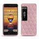 Coque cuir Meizu Pro 7 Plus - Rose - Couture ( Nappa - Pantone 2365C ) 