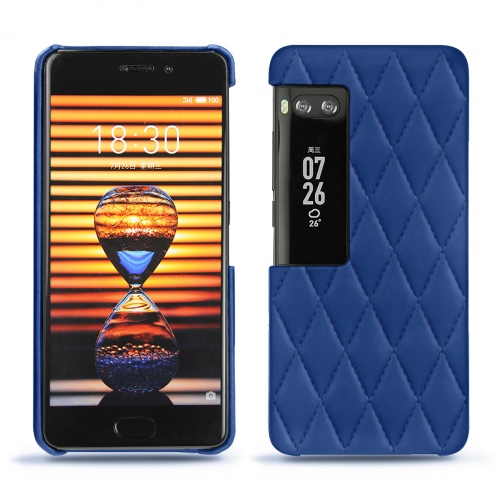 Custodia in pelle Meizu Pro 7 PlusBleu océan - Couture ( Nappa - Pantone #15458a) 