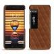 Coque cuir Meizu Pro 7 Plus - Marron - Couture ( Nappa - Pantone 1615C ) 