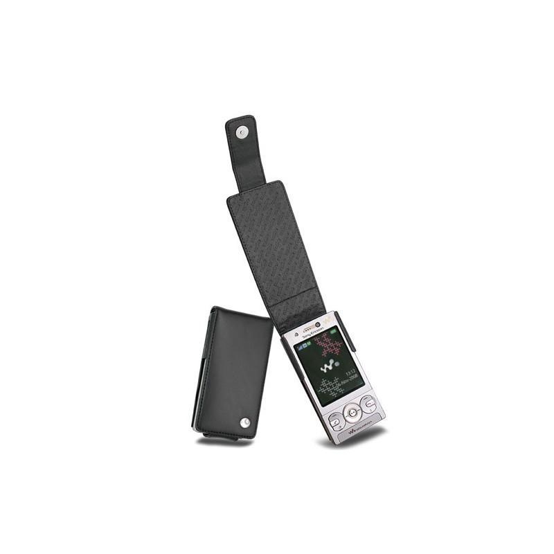 硬质真皮保护套 Sony Ericsson W705 - W715  - Noir ( Nappa - Black ) 