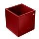 Portapenne in cuoio - quadrato - Rouge ( Nappa - Pantone 199C ) 