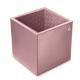 Leather pen pot - square - Rose ( Nappa - Pantone 2365C ) 