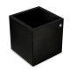 Leather pen pot - square - Ebène ( Sleek P C12 - Black ) 
