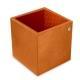 Stiftbecher aus Leder - Quadratisch - Mandarine vintage ( Pantone 165C ) 