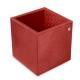 Lapicero de piel - cuadrado - Cerise vintage ( Pantone 185C ) 