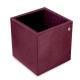 Stiftbecher aus Leder - Quadratisch - Prune vintage ( Pantone 512C ) 